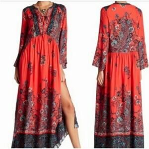 Free People If You Only Knew Maxi Dress SZ Small Boho Paisley Festival